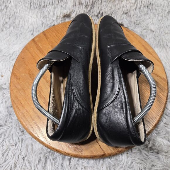 ANYA'S SHOP Womens 11/42 Barefoot Minimalist Black Leather Flats Slip-On Shoes - Picture 5 of 8